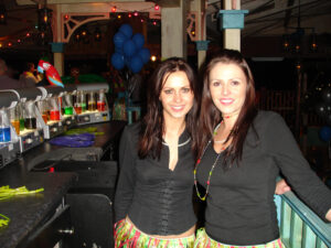 2 girls with black shirt with our stall